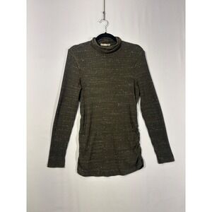Gorpcore RuffHewn Ribbed Turtleneck Top Women XL Olive Green Space Dye